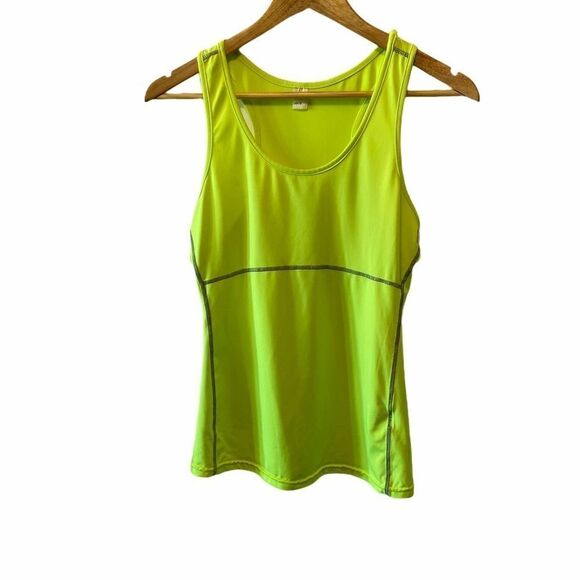 Neon Green Racer Back Stretch WorkOut Athletic Top - Picture 1 of 6